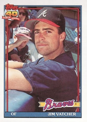 #196 Jim Vatcher - Atlanta Braves - 1991 Topps Baseball