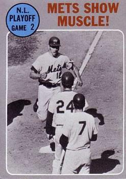 #196 N.L Playoff Game 2 - Mets Show Muscle! - New York Mets / Atlanta Braves - 1970 Topps Baseball