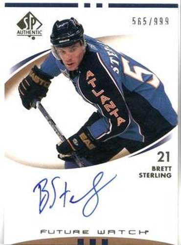 #196 Brett Sterling - Atlanta Thrashers - 2007-08 SP Authentic Hockey