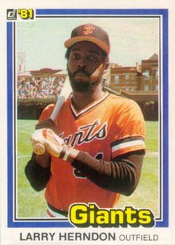 #196 Larry Herndon - San Francisco Giants - 1981 Donruss Baseball