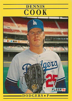 #196 Dennis Cook - Los Angeles Dodgers - 1991 Fleer Baseball