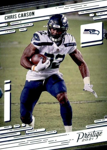 #198 Chris Carson - Seattle Seahawks - 2021 Panini Prestige Football