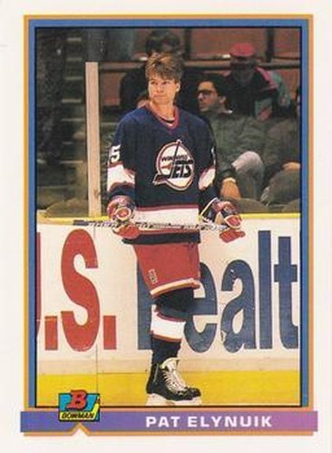 #198 Pat Elynuik - Winnipeg Jets - 1991-92 Bowman Hockey