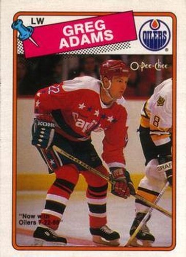 #199 Greg Adams - Edmonton Oilers - 1988-89 O-Pee-Chee Hockey