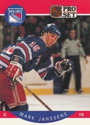 #199 Mark Janssens - New York Rangers - 1990-91 Pro Set Hockey