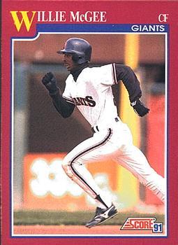 #19T Willie McGee - San Francisco Giants - 1991 Score Rookie & Traded Baseball