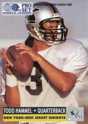 #19 Todd Hammel - NY NJ Knights - 1991 Pro Set - WLAF Inserts Football