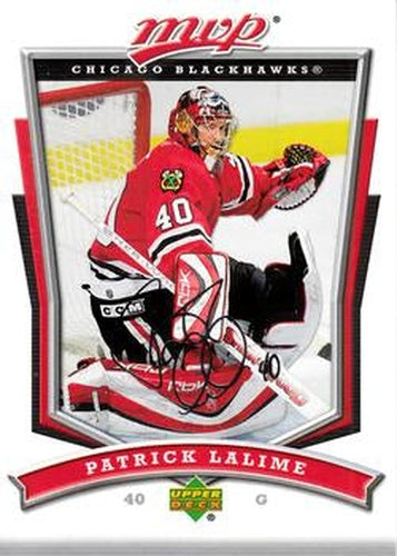 #19 Patrick Lalime - Chicago Blackhawks - 2007-08 Upper Deck MVP Hockey