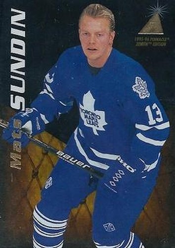 #19 Mats Sundin - Toronto Maple Leafs - 1995-96 Zenith Hockey
