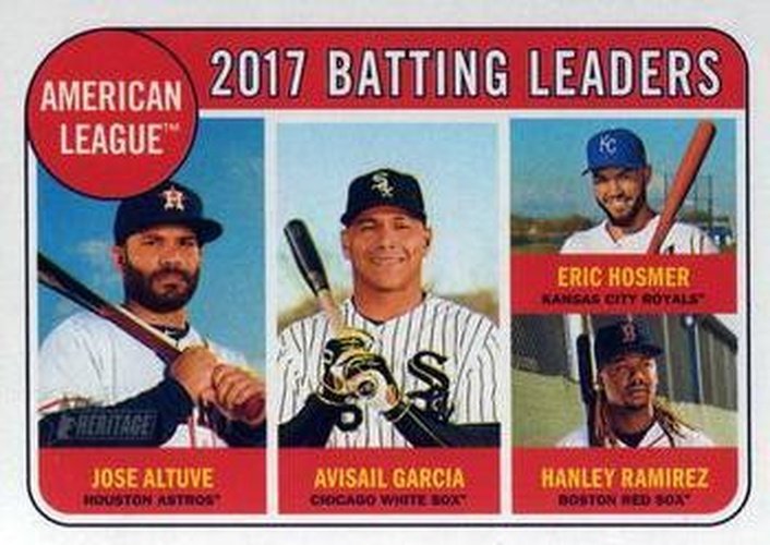 #1 Jose Altuve / Eric Hosmer / Hanley Ramirez / Avisail Garcia - Houston Astros / Kansas City Royals / Boston Red Sox / Chicago White Sox - 2018 Topps Heritage Baseball