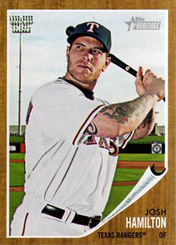 #1 Josh Hamilton - Texas Rangers - 2011 Topps Heritage Baseball