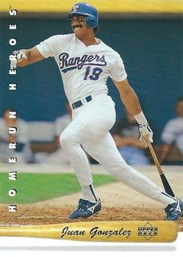 #HR1 Juan Gonzalez - Texas Rangers - 1993 Upper Deck Baseball - Home Run Heroes