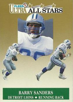 #1 Barry Sanders - Detroit Lions - 1991 Ultra Football - All Stars