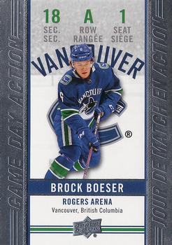 #GDA-1 Brock Boeser - Vancouver Canucks - 2018-19 Upper Deck Tim Hortons Hockey - Game Day Action