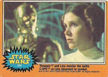 #200 Threepio and Leia monitor the battle - 1977 O-Pee-Chee Star Wars