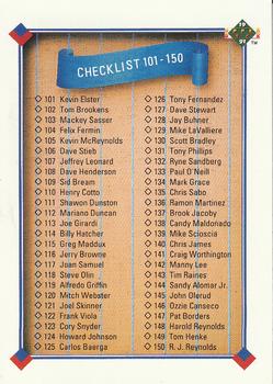 #200 Checklist 101-200 - 1991 Upper Deck Baseball