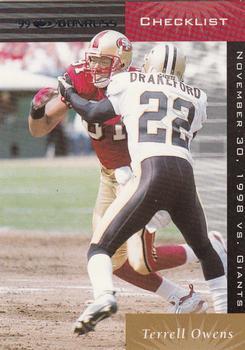 #200 Terrell Owens - San Francisco 49ers - 1999 Donruss Football