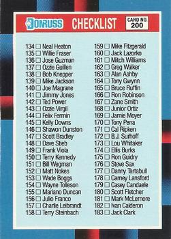 #200 Checklist 134-239 - 1988 Donruss Baseball