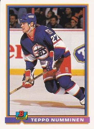 #201 Teppo Numminen - Winnipeg Jets - 1991-92 Bowman Hockey