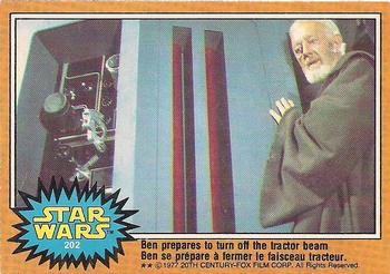 #202 Ben prepares to turn off the tractor beam - 1977 O-Pee-Chee Star Wars