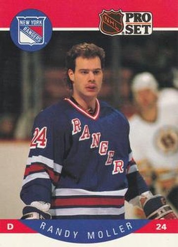 #202 Randy Moller - New York Rangers - 1990-91 Pro Set Hockey
