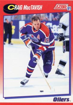 #202 Craig MacTavish - Edmonton Oilers - 1991-92 Score Canadian Bilingual Hockey