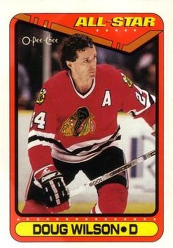 #203 Doug Wilson - Chicago Blackhawks - 1990-91 O-Pee-Chee Hockey