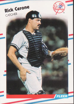 #203 Rick Cerone - New York Yankees - 1988 Fleer Baseball