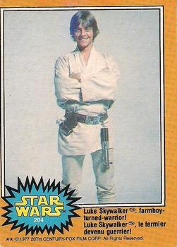 #204 Luke Skywalker: farmboy-turned-warrior! - 1977 O-Pee-Chee Star Wars