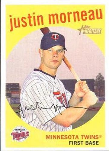 #204 Justin Morneau - Minnesota Twins - 2008 Topps Heritage Baseball