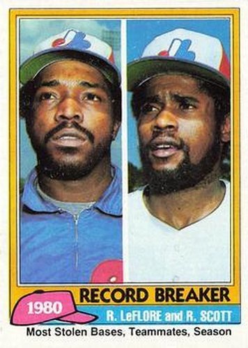#204 Ron LeFlore / Rodney Scott RB - Montreal Expos - 1981 Topps Baseball