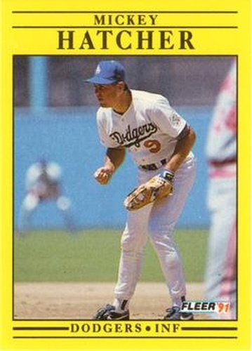 #206 Mickey Hatcher - Los Angeles Dodgers - 1991 Fleer Baseball