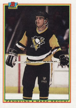 #206 Mark Recchi - Pittsburgh Penguins - 1990-91 Bowman Hockey