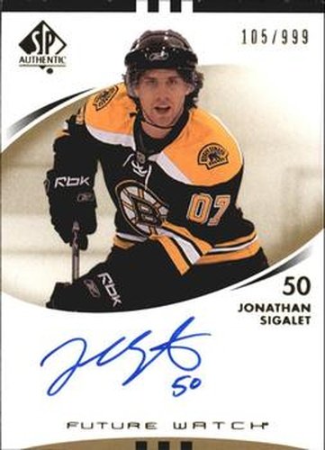 #207 Jonathan Sigalet - Boston Bruins - 2007-08 SP Authentic Hockey