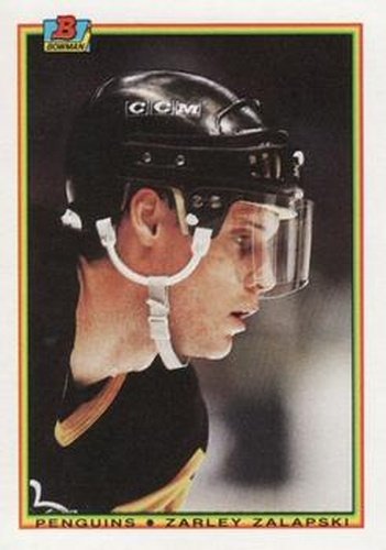 #207 Zarley Zalapski - Pittsburgh Penguins - 1990-91 Bowman Hockey