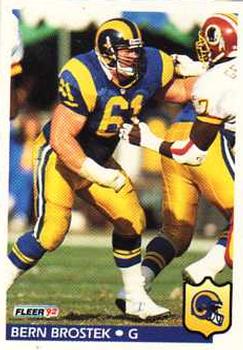 #208 Bern Brostek - Los Angeles Rams - 1992 Fleer Football