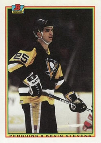 #208 Kevin Stevens - Pittsburgh Penguins - 1990-91 Bowman Hockey