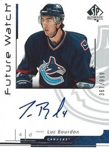 #208 Luc Bourdon - Vancouver Canucks - 2006-07 SP Authentic Hockey
