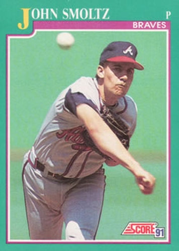#208 John Smoltz - Atlanta Braves - 1991 Score Baseball