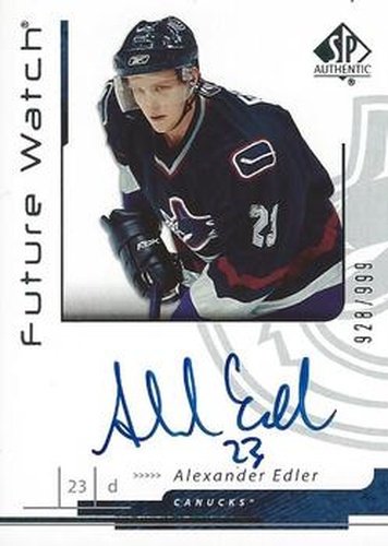 #209 Alexander Edler - Vancouver Canucks - 2006-07 SP Authentic Hockey