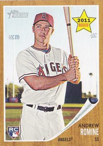 #209 Andrew Romine - Los Angeles Angels - 2011 Topps Heritage Baseball
