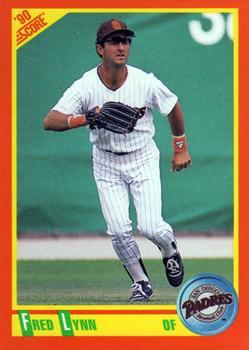 #20T Fred Lynn - San Diego Padres - 1990 Score Rookie & Traded Baseball
