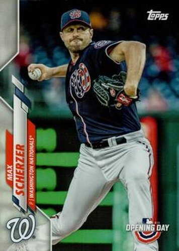 #20 Max Scherzer - Washington Nationals - 2020 Topps Opening Day Baseball