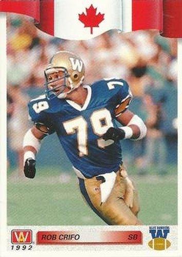 #20 Rob Crifo - Winnipeg Blue Bombers - 1992 All World CFL Football