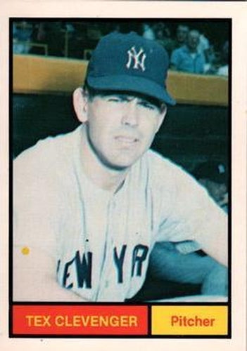#20 Tex Clevenger - New York Yankees -1982 Galasso 1961 World Champions New York Yankees Baseball