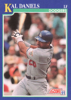 #20 Kal Daniels - Los Angeles Dodgers - 1991 Score Baseball
