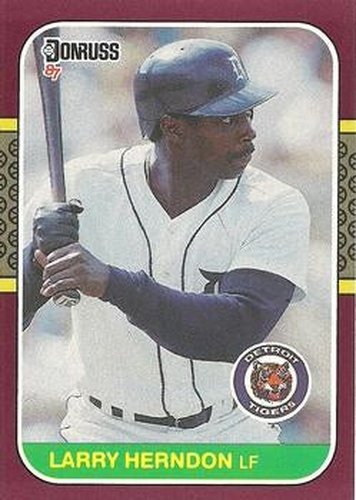 #211 Larry Herndon - Detroit Tigers - 1987 Donruss Opening Day Baseball