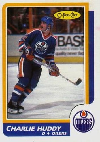 #211 Charlie Huddy - Edmonton Oilers - 1986-87 O-Pee-Chee Hockey