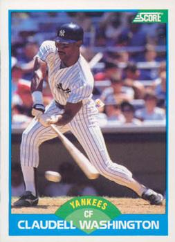#211 Claudell Washington - New York Yankees - 1989 Score Baseball