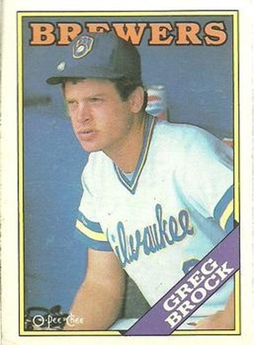 #212 Greg Brock - Milwaukee Brewers - 1988 O-Pee-Chee Baseball